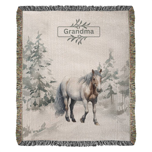 Wild Horse-A great gift for Grandma or any family member-Personalized this unique keepsake with our Heirloom Artwork Woven Blanket 43