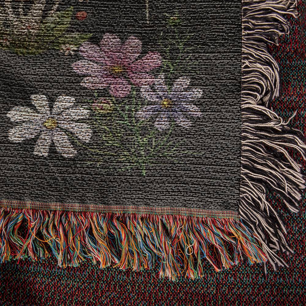 Wildflowers and Mushrooms- A unique keepsake with our Heirloom Artwork Woven Blanket 46