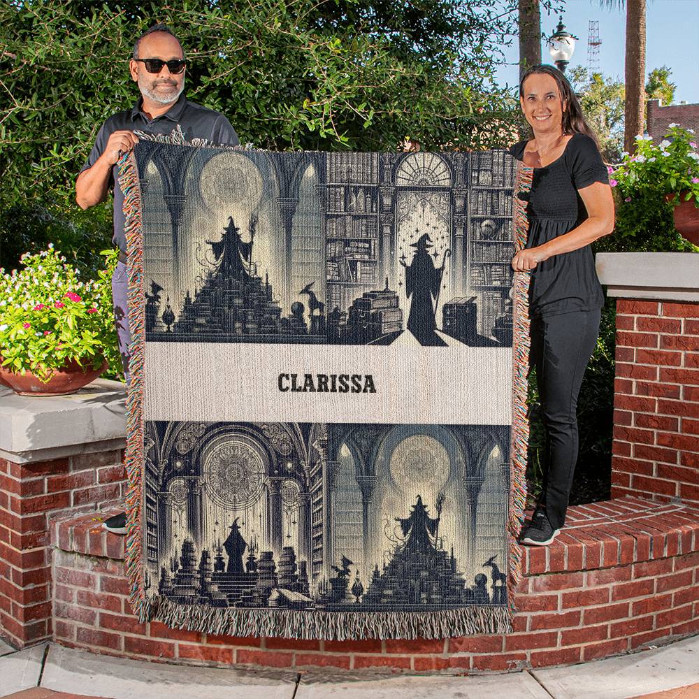 Wizards-A great gift for your daughter or any family member-Personalized this unique keepsake with our Heirloom Artwork Woven Blanket 71