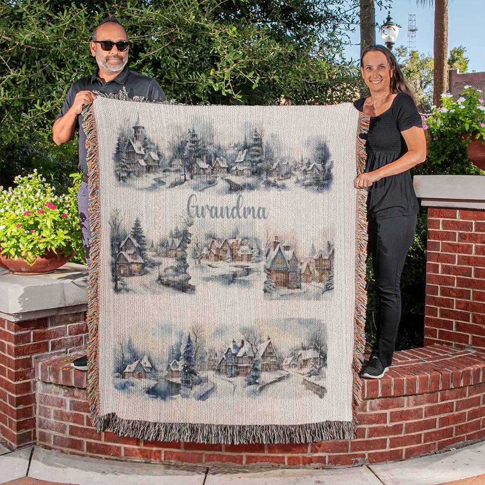 Winter Wonderland-A great gift for Grandma or any family member-Personalized this unique keepsake with our Heirloom Artwork Woven Blanket 69