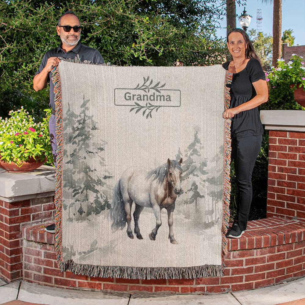 Wild Horse-A great gift for Grandma or any family member-Personalized this unique keepsake with our Heirloom Artwork Woven Blanket 43