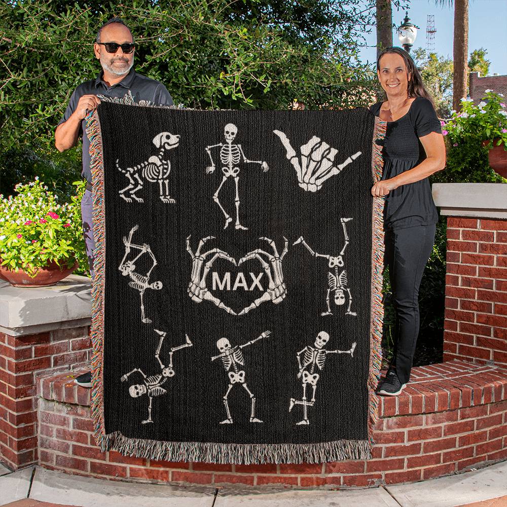 Skeletons-A great gift for him, her or any family member-Personalized this unique keepsake with our Heirloom Artwork Woven Blanket 32