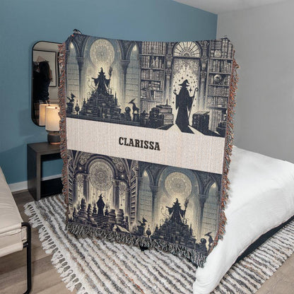 Wizards-A great gift for your daughter or any family member-Personalized this unique keepsake with our Heirloom Artwork Woven Blanket 71