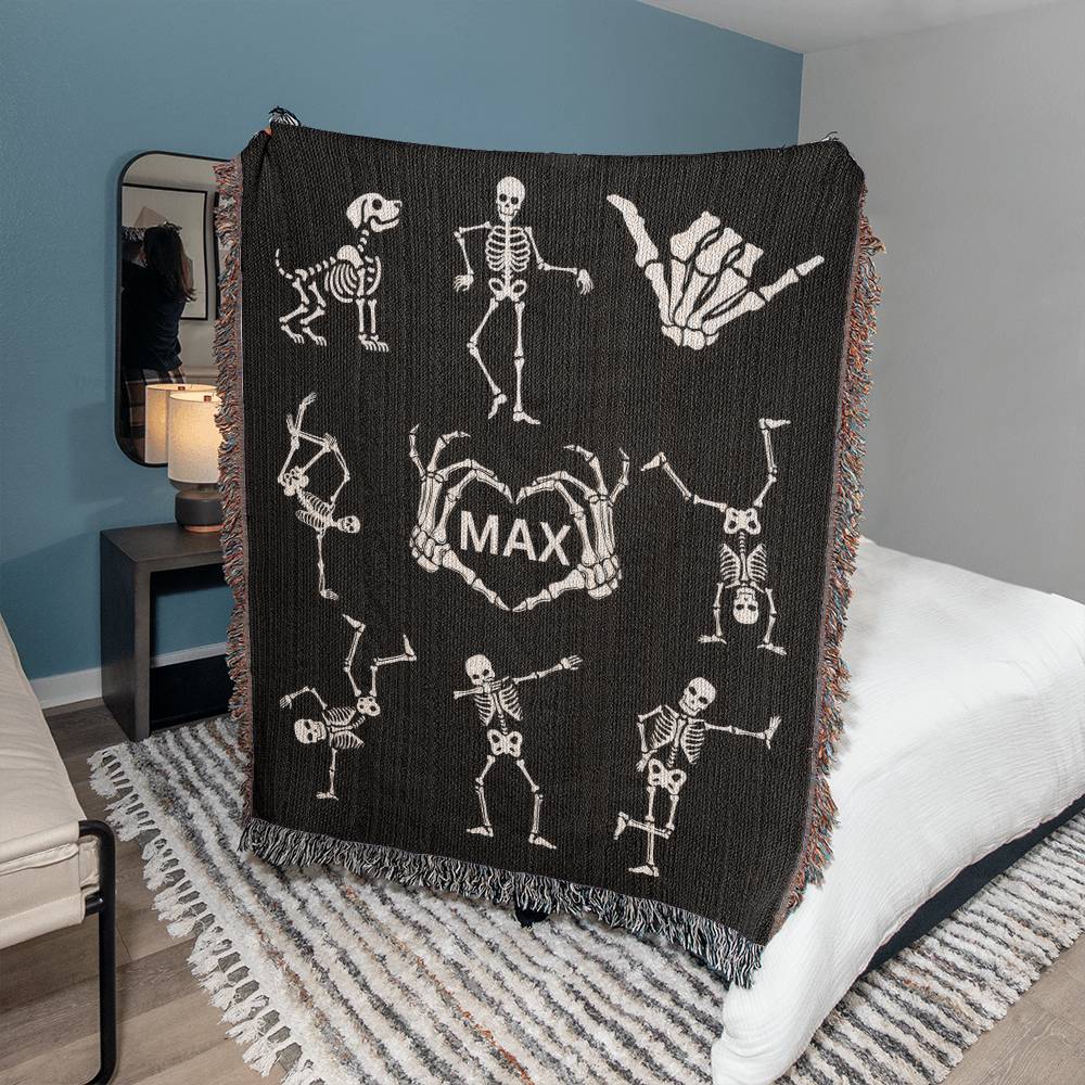 Skeletons-A great gift for him, her or any family member-Personalized this unique keepsake with our Heirloom Artwork Woven Blanket 32