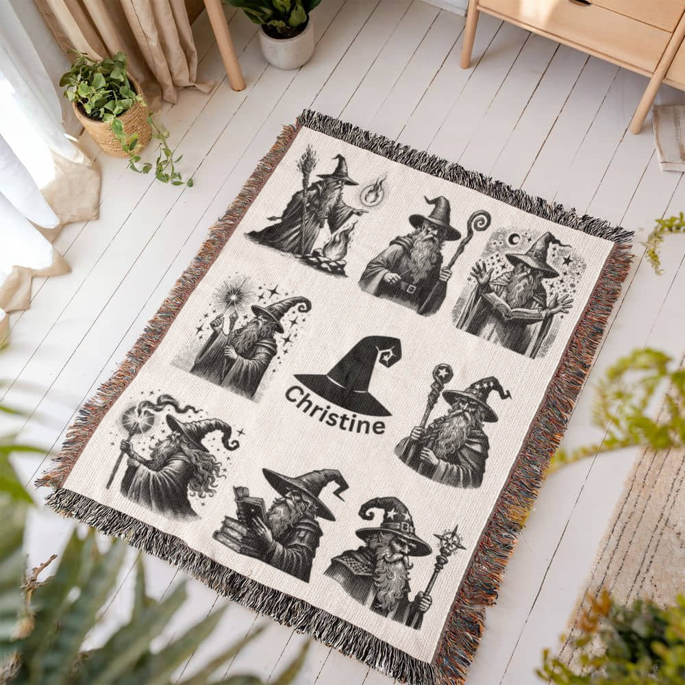 Wizards-For Your Wizard lover-Personalized this unique keepsake with our Heirloom Artwork Woven Blanket 15