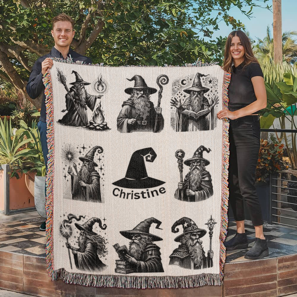 Wizards-For Your Wizard lover-Personalized this unique keepsake with our Heirloom Artwork Woven Blanket 15