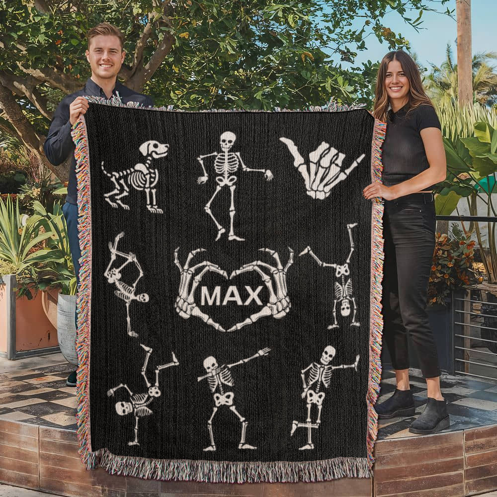 Skeletons-A great gift for him, her or any family member-Personalized this unique keepsake with our Heirloom Artwork Woven Blanket 32