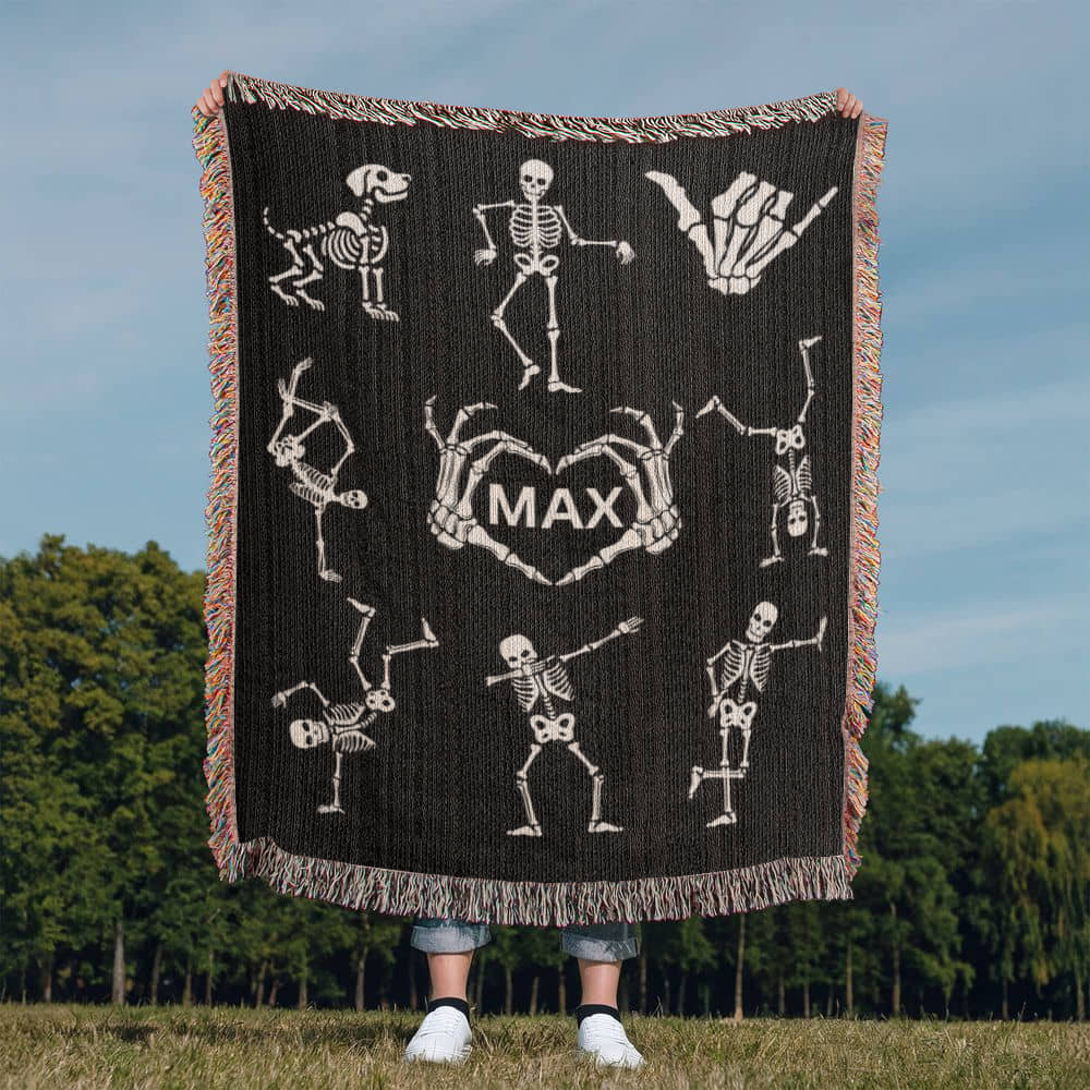 Skeletons-A great gift for him, her or any family member-Personalized this unique keepsake with our Heirloom Artwork Woven Blanket 32