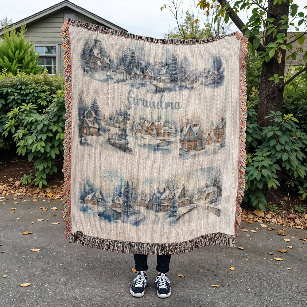 Winter Wonderland-A great gift for Grandma or any family member-Personalized this unique keepsake with our Heirloom Artwork Woven Blanket 69