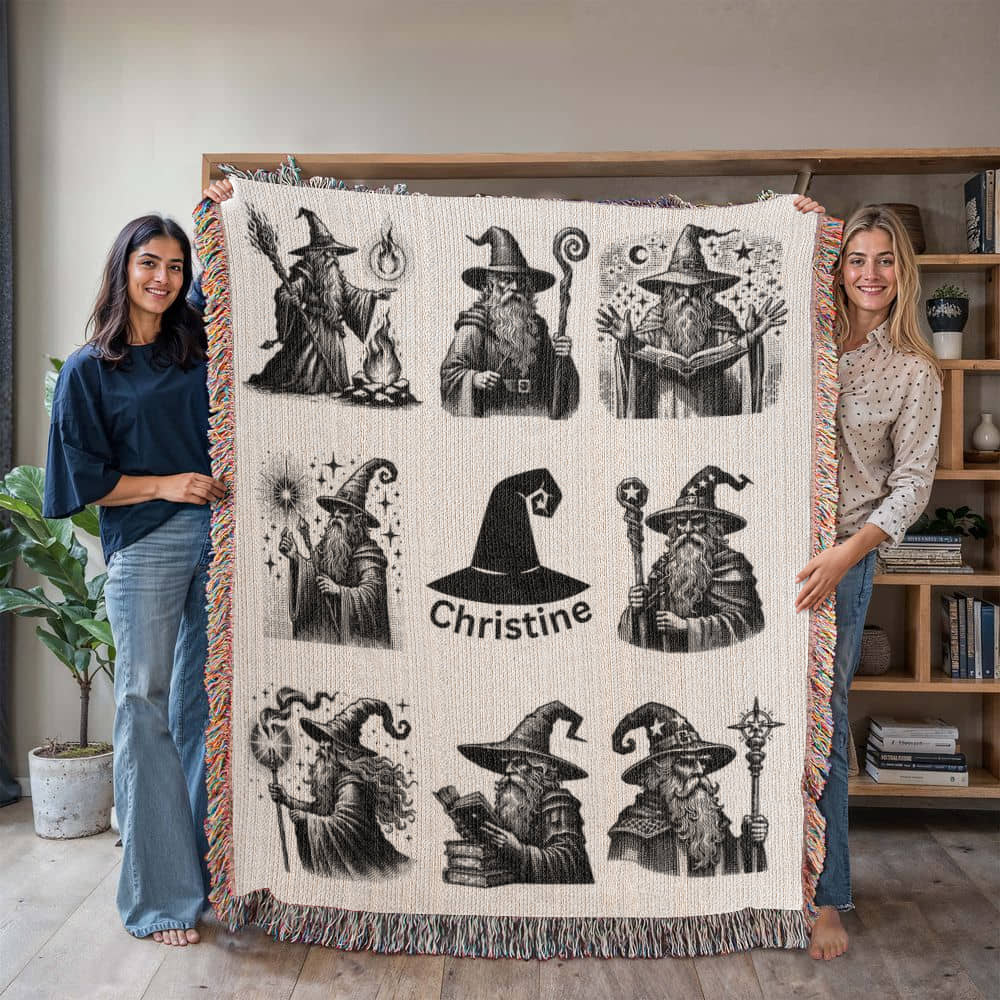 Wizards-For Your Wizard lover-Personalized this unique keepsake with our Heirloom Artwork Woven Blanket 15