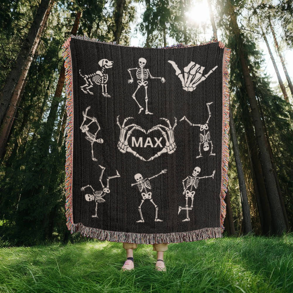 Skeletons-A great gift for him, her or any family member-Personalized this unique keepsake with our Heirloom Artwork Woven Blanket 32