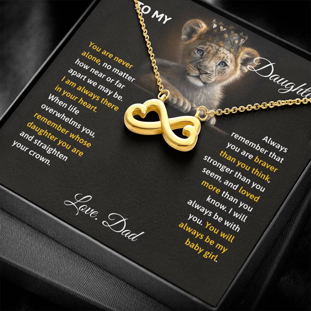 Daughter- Personalized our Endless Love Necklace that says "I'll love you till the end of time."