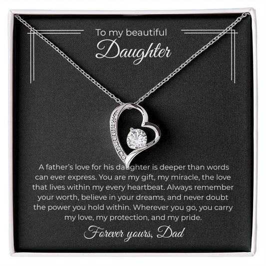 To My Daughter- Forever Love Necklace – Always In My Heart (93)