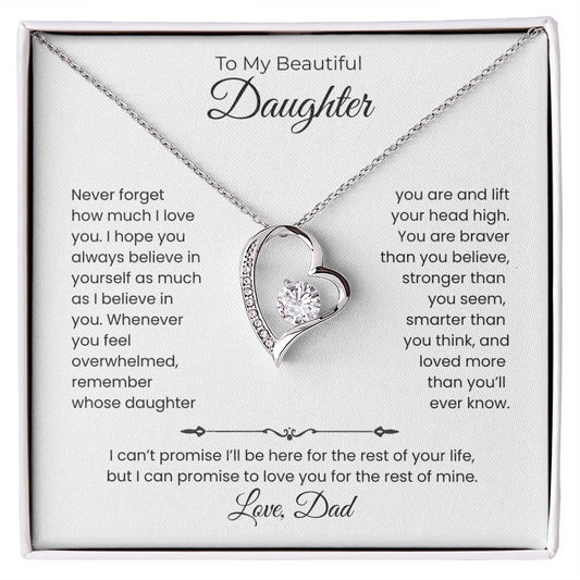 Daughter – Forever Love Necklace – Personalized From Name Gift (110)