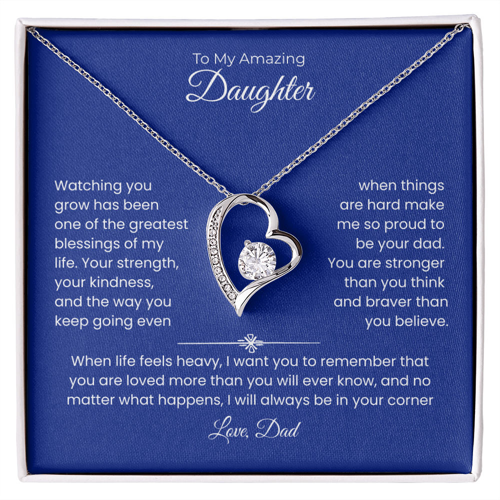 Daughter Gift – Forever Love Necklace – Add Your Custom “From” Title (134)