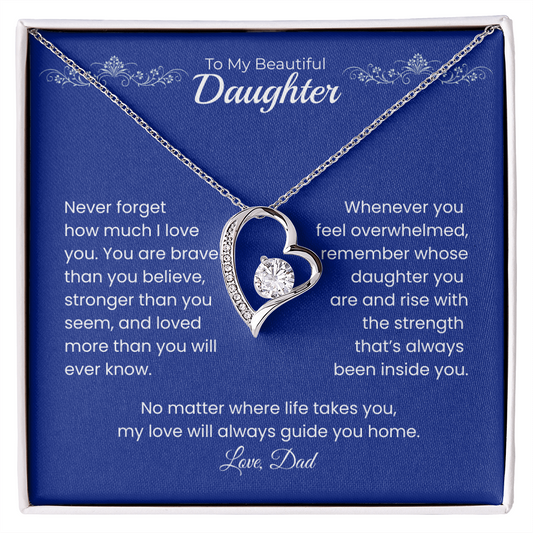 Daughter-Forever Love Necklace – Personalized Gift from Any Sender (118)