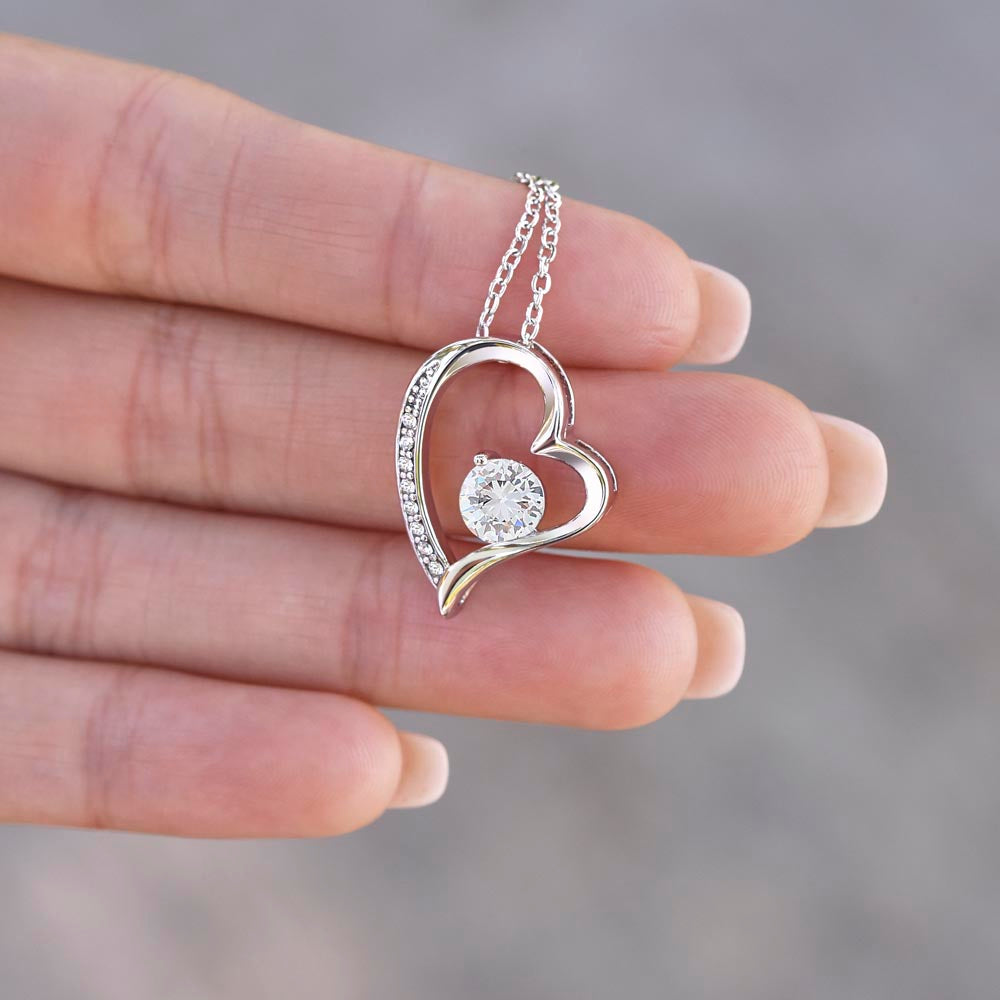 Wife-Your courage and strength-Personalized this dazzling Forever Love Necklace is sure to make her heart melt! 8