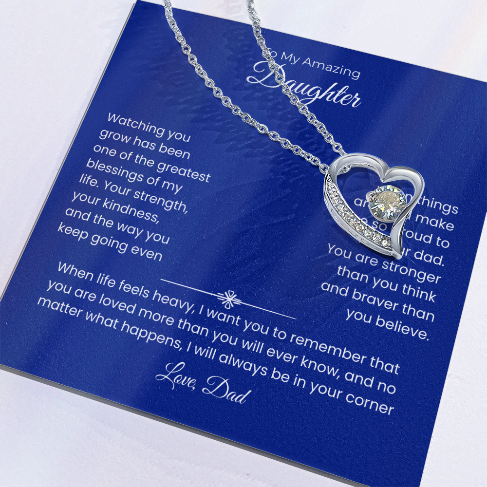 Daughter Gift – Forever Love Necklace – Add Your Custom “From” Title (134)