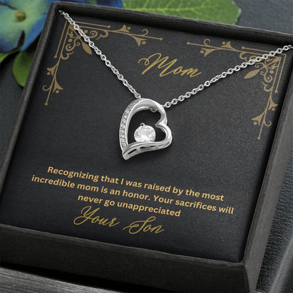 Mom- Most incredible mom-Forever Love Necklace - Essential Home Zone Essential Home Zone 14k White Gold Finish / Standard Box Jewelry Mom- Most incredible mom-Forever Love Necklace