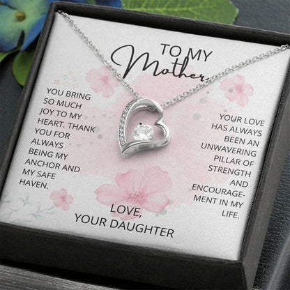 Mom- Being my anchor-Forever Love Necklace - Essential Home Zone Essential Home Zone 14k White Gold Finish / Standard Box Jewelry Mom- Being my anchor-Forever Love Necklace