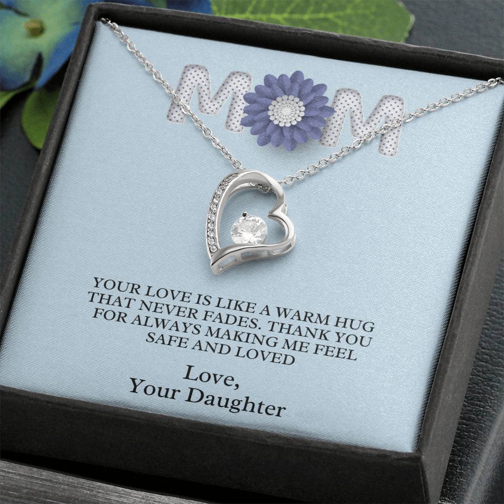 Mom- A warm hug-Forever Love Necklace - Essential Home Zone Essential Home Zone 14k White Gold Finish / Standard Box Jewelry Mom- A warm hug-Forever Love Necklace