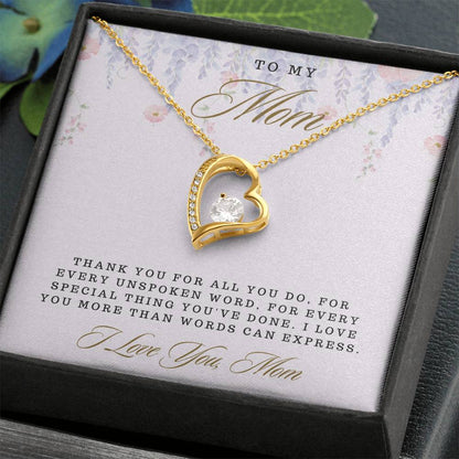 Mom- For all you do -Forever Love Necklace - Essential Home Zone Essential Home Zone 18k Yellow Gold Finish / Standard Box Jewelry Mom- For all you do -Forever Love Necklace