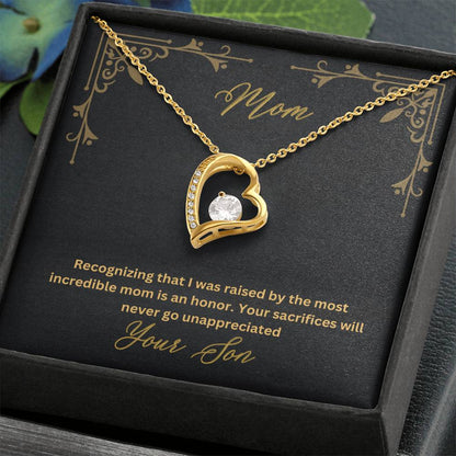 Mom- Most incredible mom-Forever Love Necklace - Essential Home Zone Essential Home Zone 18k Yellow Gold Finish / Standard Box Jewelry Mom- Most incredible mom-Forever Love Necklace