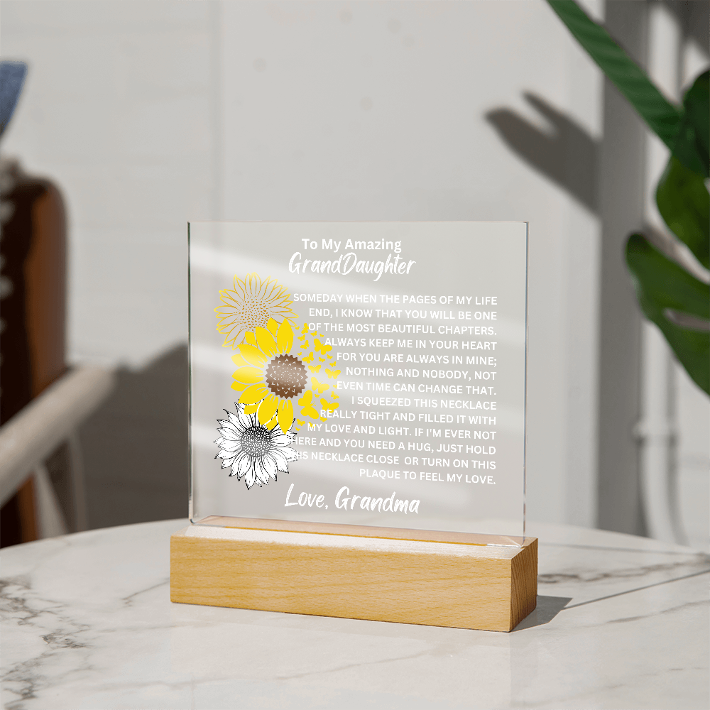 Granddaughter-Printed Square Acrylic Plaque. 40