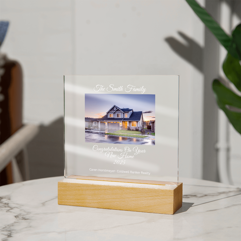 Realtor Brand-Customized Printed LED lighted Square Acrylic Plaque 82