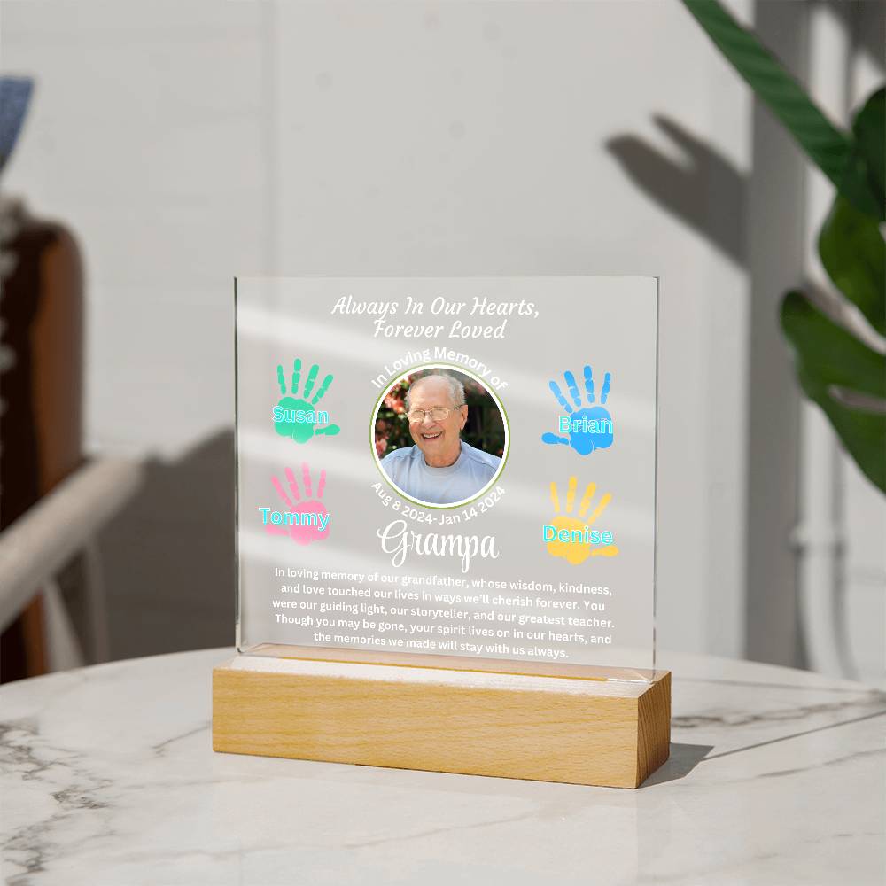 Grandpa-Personalized Memorial with our Printed Square Acrylic Plaque 303 - Essential Home Zone Essential Home Zone Jewelry Grandpa-Personalized Memorial with our Printed Square Acrylic Plaque 303