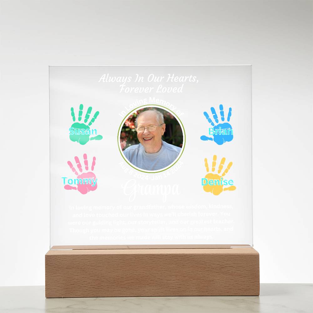 Grandpa-Personalized Memorial with our Printed Square Acrylic Plaque 303 - Essential Home Zone Essential Home Zone Jewelry Grandpa-Personalized Memorial with our Printed Square Acrylic Plaque 303