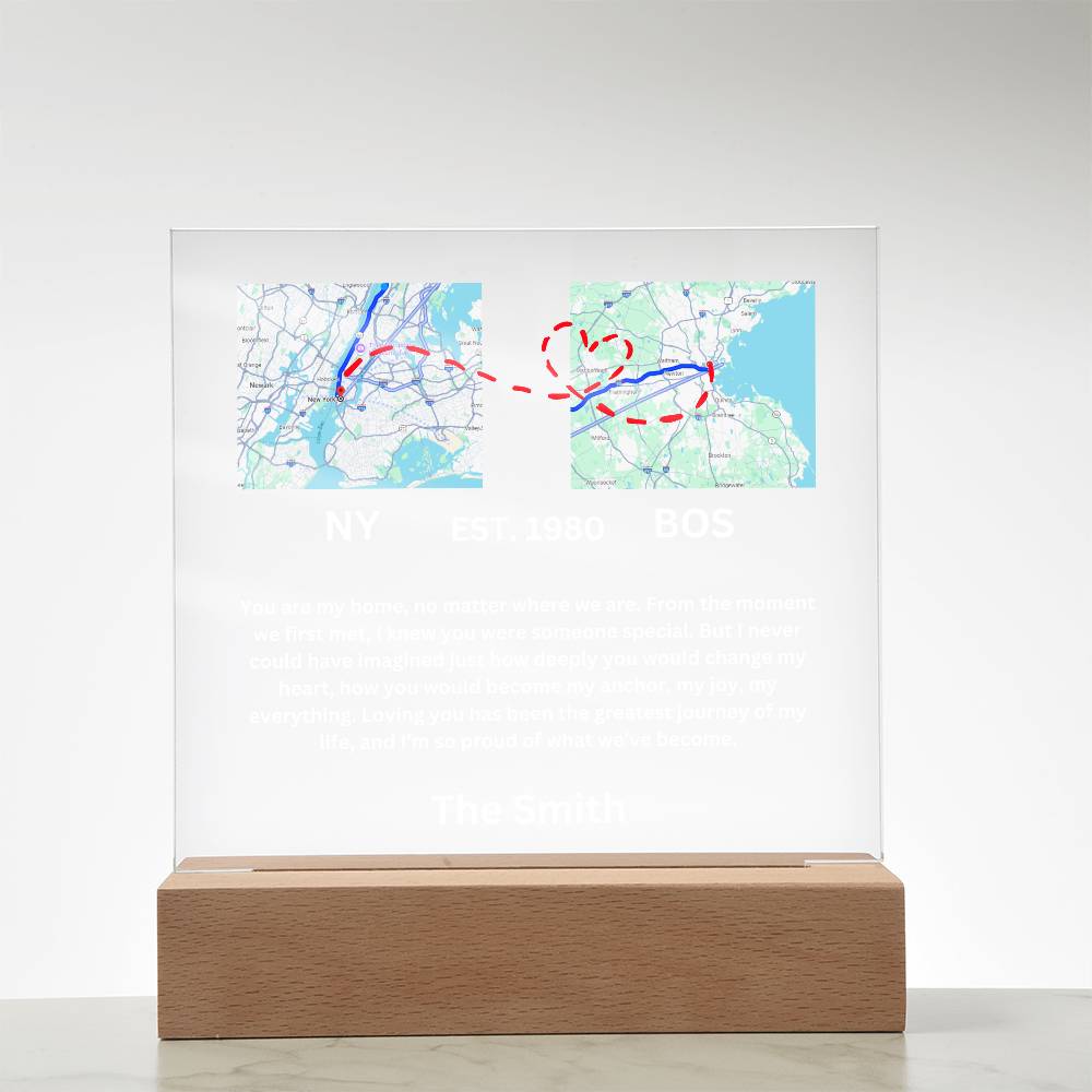 To My Wife-You Are My Home-Personalize this Printed Square Acrylic Plaque - Essential Home Zone Essential Home Zone Battery Powered LED Base Jewelry To My Wife-You Are My Home-Personalize this Printed Square Acrylic Plaque