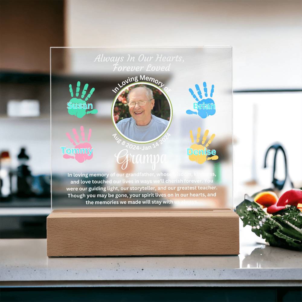 Grandpa-Personalized Memorial with our Printed Square Acrylic Plaque 303 - Essential Home Zone Essential Home Zone Jewelry Grandpa-Personalized Memorial with our Printed Square Acrylic Plaque 303