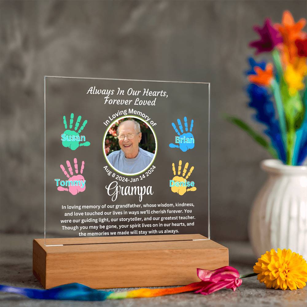 Grandpa-Personalized Memorial with our Printed Square Acrylic Plaque 303 - Essential Home Zone Essential Home Zone Jewelry Grandpa-Personalized Memorial with our Printed Square Acrylic Plaque 303