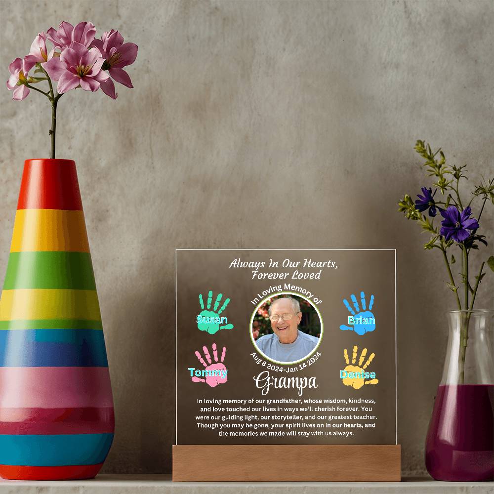 Grandpa-Personalized Memorial with our Printed Square Acrylic Plaque 303 - Essential Home Zone Essential Home Zone Jewelry Grandpa-Personalized Memorial with our Printed Square Acrylic Plaque 303