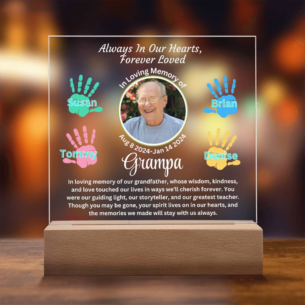 Grandpa-Personalized Memorial with our Printed Square Acrylic Plaque 303 - Essential Home Zone Essential Home Zone Jewelry Grandpa-Personalized Memorial with our Printed Square Acrylic Plaque 303