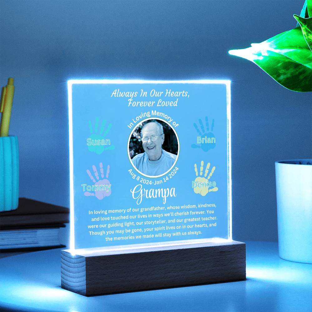 Grandpa-Personalized Memorial with our Printed Square Acrylic Plaque 303 - Essential Home Zone Essential Home Zone Jewelry Grandpa-Personalized Memorial with our Printed Square Acrylic Plaque 303