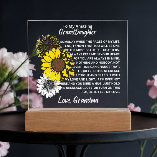 Acrylic Square Plaque-Granddaughter