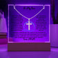 To My Son or Daughter-Personalized  Keepsake  Acrylic and Cross Necklace 207