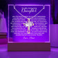To My Daughter or Son-Personalized  Keepsake  Acrylic and Cross Necklace 198