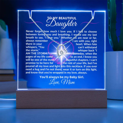 To My Daughter-My Last Breath-Personalized this Keepsake 7 LED Light Acrylic Bundle,featuring a Square Acrylic and the beautiful Forever Love Necklace 248 - Essential Home Zone Essential Home Zone Jewelry To My Daughter-My Last Breath-Personalized this Keepsake 7 LED Light Acrylic Bundle,featuring a Square Acrylic and the beautiful Forever Love Necklace 248