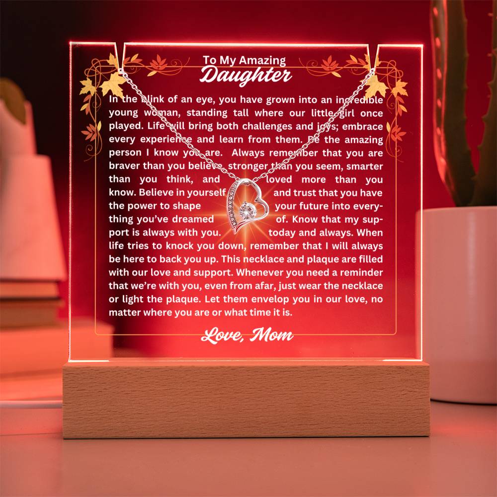 To My Daughter-In A Blink Of An Eye-Personalized this Keepsake 7 LED Light Acrylic Bundle,featuring a Square Acrylic and the beautiful Forever Love Necklace 307 - Essential Home Zone Essential Home Zone Jewelry To My Daughter-In A Blink Of An Eye-Personalized this Keepsake 7 LED Light Acrylic Bundle,featuring a Square Acrylic and the beautiful Forever Love Necklace 307