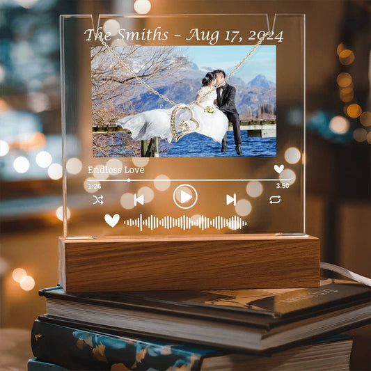 To My Wife-Wedding Keepsake-Personalized our elegant Keepsake Acrylic Bundle, featuring a stunning Square Acrylic and the beautiful Forever Love Necklace 334