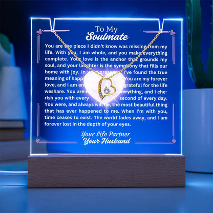 To My Soulmate-Missing Piece-Personalized this Keepsake 7 LED Light Acrylic Bundle,featuring a Square Acrylic and the beautiful Forever Love Necklace 18 - Essential Home Zone Essential Home Zone Jewelry To My Soulmate-Missing Piece-Personalized this Keepsake 7 LED Light Acrylic Bundle,featuring a Square Acrylic and the beautiful Forever Love Necklace 18