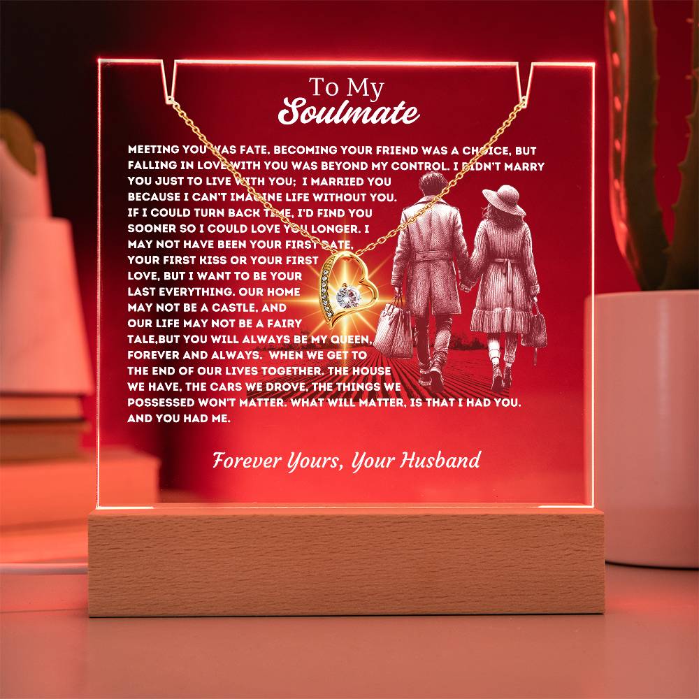 To My Soulmate-Meeting You Was Fate-elegant Keepsake Acrylic Bundle, featuring a stunning Square Acrylic and the beautiful Forever Love Necklace. 12 - Essential Home Zone Essential Home Zone Jewelry To My Soulmate-Meeting You Was Fate-elegant Keepsake Acrylic Bundle, featuring a stunning Square Acrylic and the beautiful Forever Love Necklace. 12