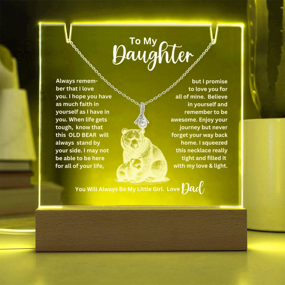 To My Daughter- Personalized this stunning Square Acrylic and the beautiful Alluring Necklace 80