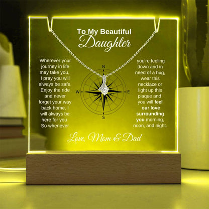 To My Daughter- Personalized this stunning Square Acrylic and the beautiful Alluring Necklace 9