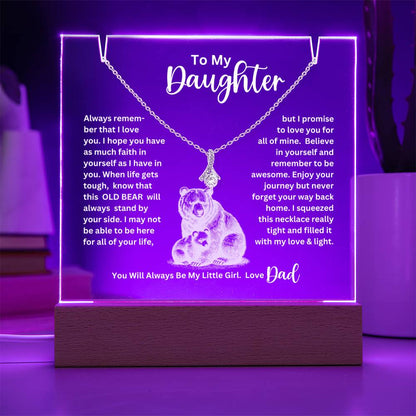 To My Daughter- Personalized this stunning Square Acrylic and the beautiful Alluring Necklace 80