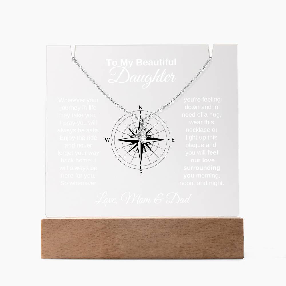 To My Daughter- Personalized this stunning Square Acrylic and the beautiful Alluring Necklace 9