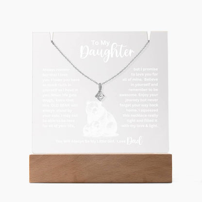 To My Daughter- Personalized this stunning Square Acrylic and the beautiful Alluring Necklace 80